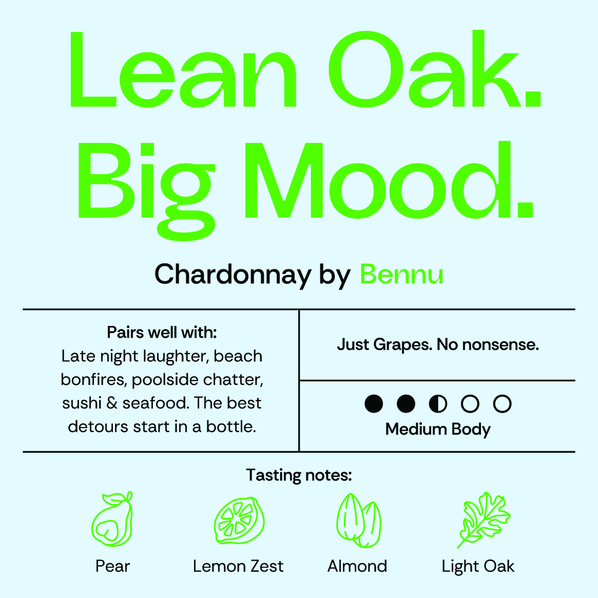 Bennu Chardonnay label