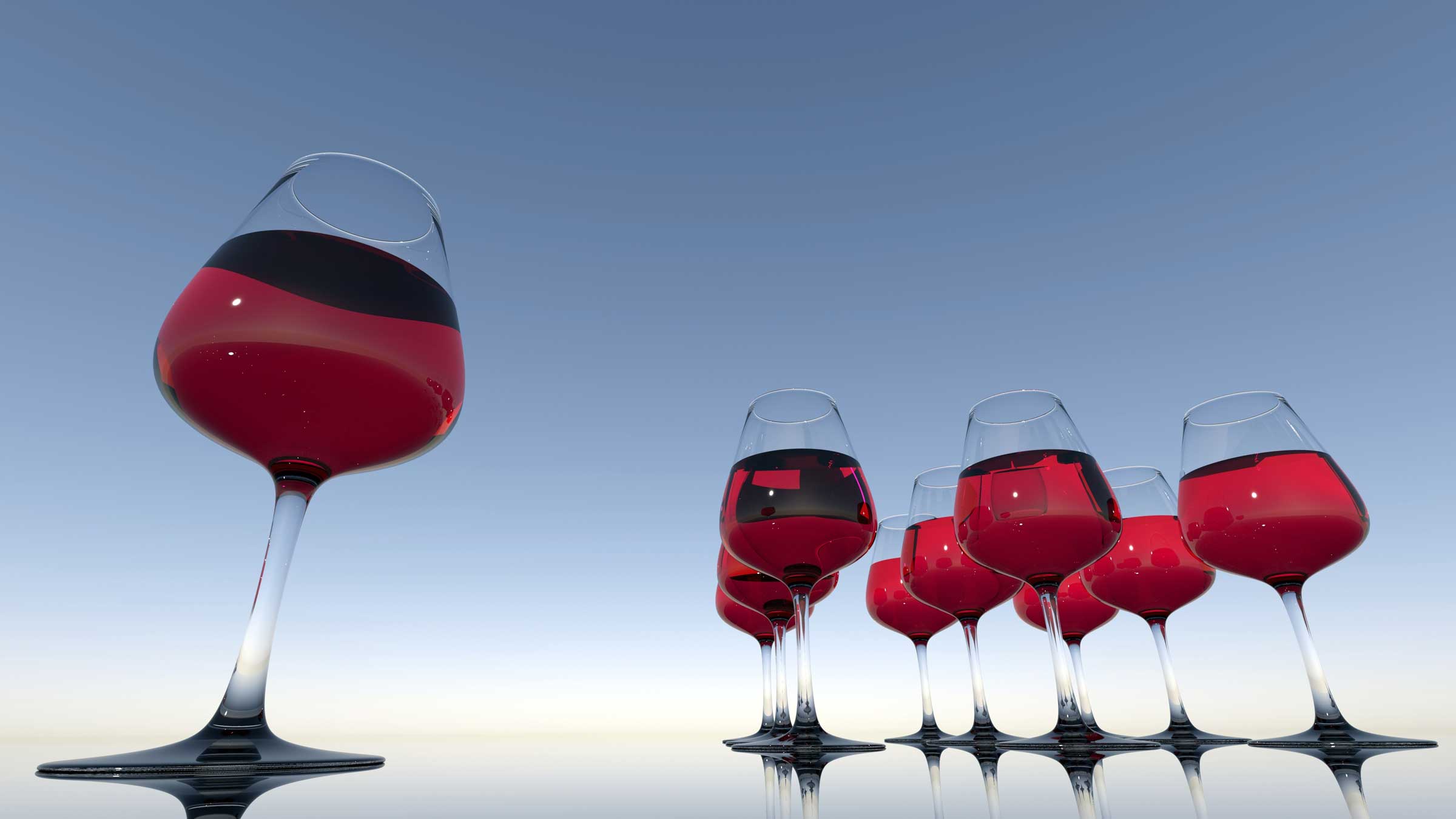 Red wine in glasses